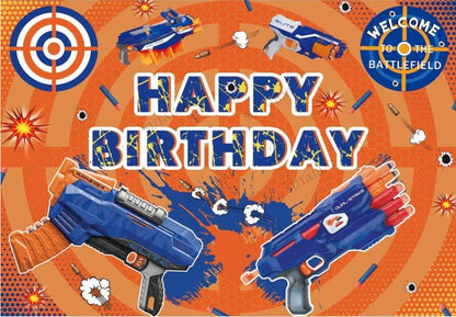 Nerf Backdrop Nerf Party War Party Happy Birthday Backdrop Nerf Party Backdrop Birthday Backdrops for Kids Nerf Party Supplies