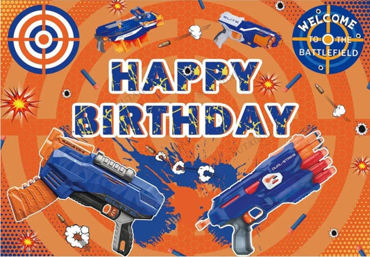 Nerf Backdrop Nerf Party War Party Happy Birthday Backdrop Nerf Party Backdrop Birthday Backdrops for Kids Nerf Party Supplies