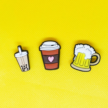 1pcs  coffee PVC Shoe Charms Shoe Decorations Crocs