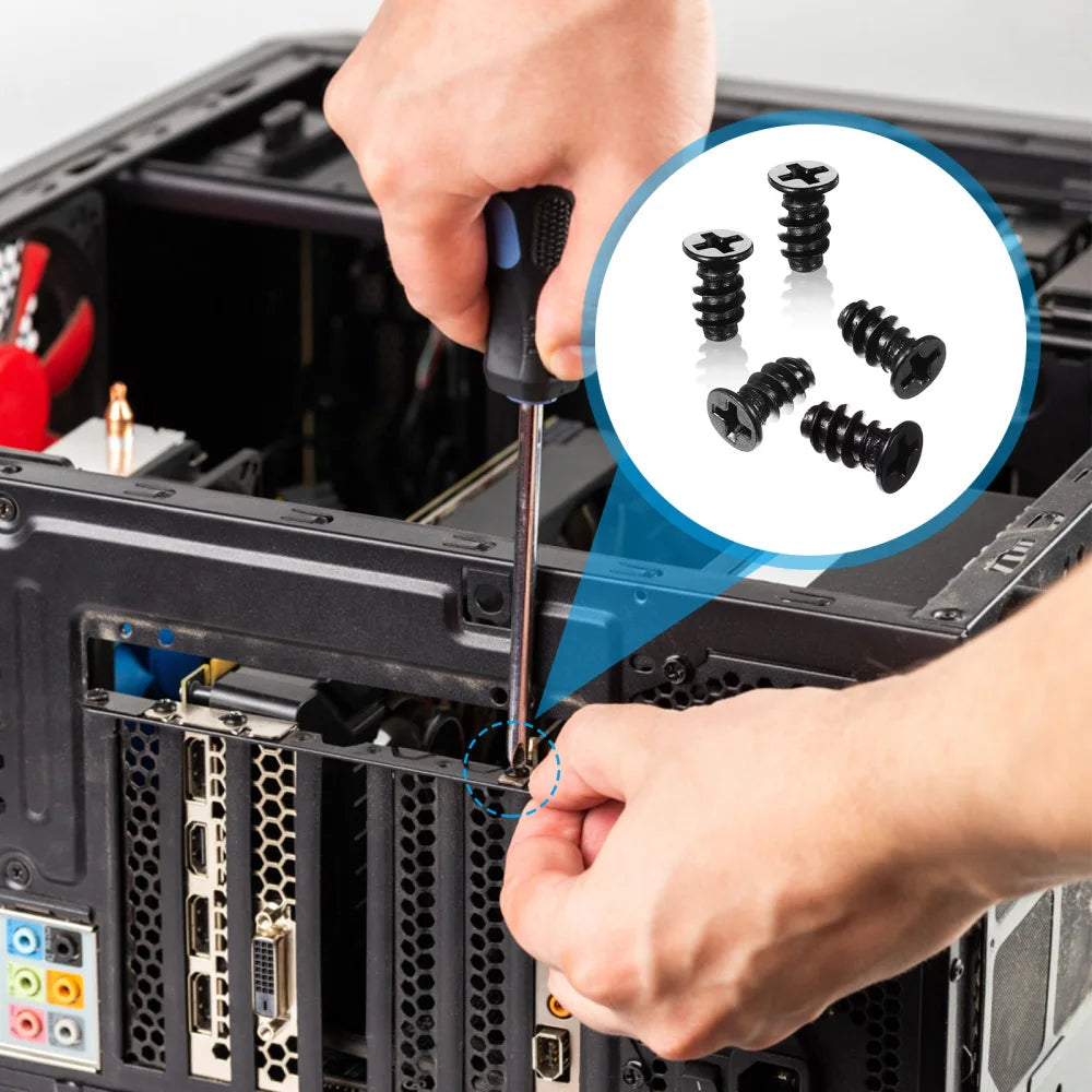 60pcs Computer Case Cooling Fan Screws Computer Fan Mount Long Short Screws