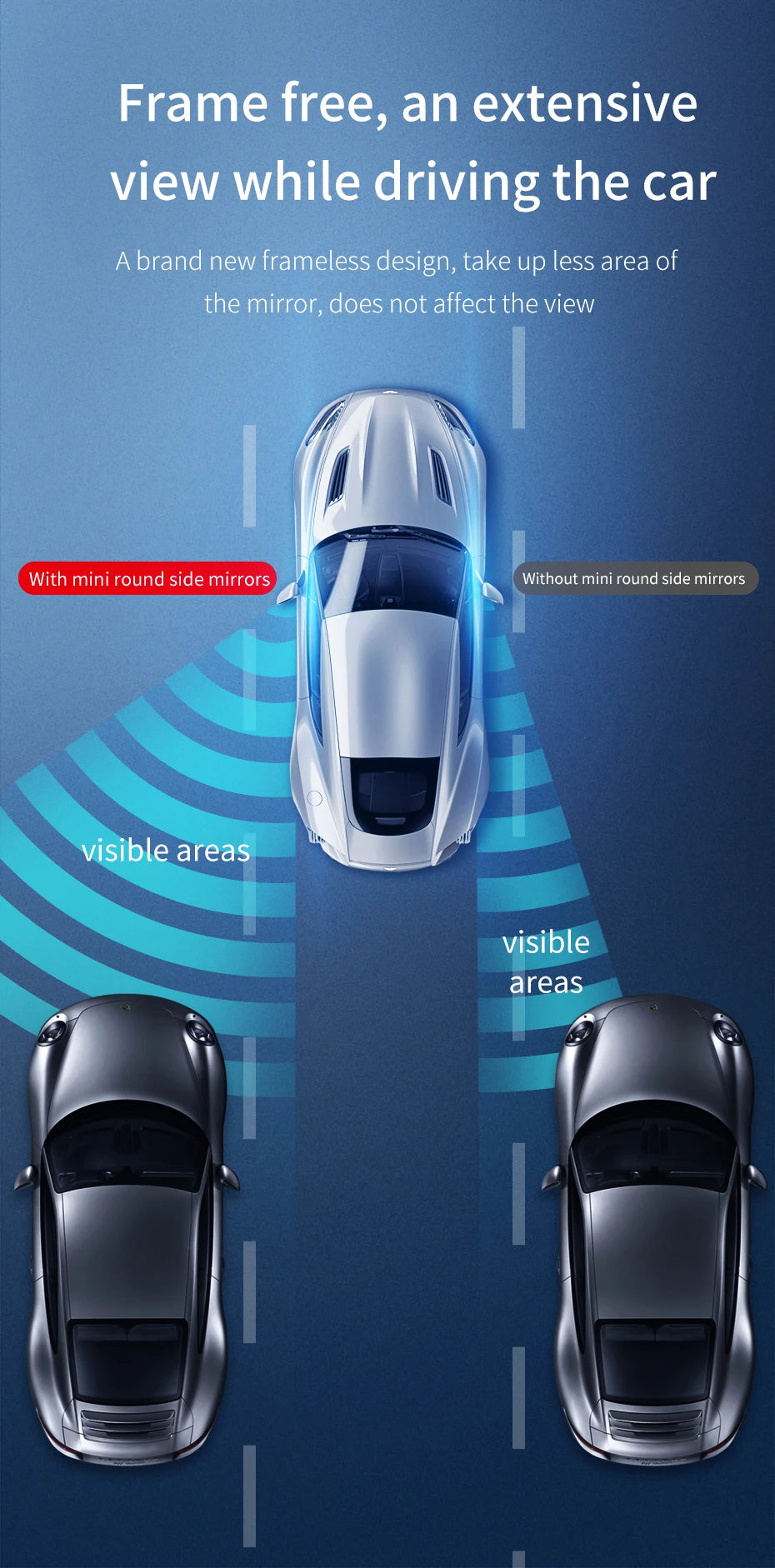 Baseus 2pcs Car Rear View Mirror Full Vision 360 Degree Wide Anger Parking Assitant Waterproof Auto Rearview Blind Spot Mirror