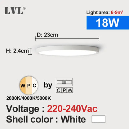 Modern LED Ceiling Light Wood Grain Golden One Light with 3 Colors Home Lighing Kitchen Bedroom Bathroom Surface Ceiling Lamp