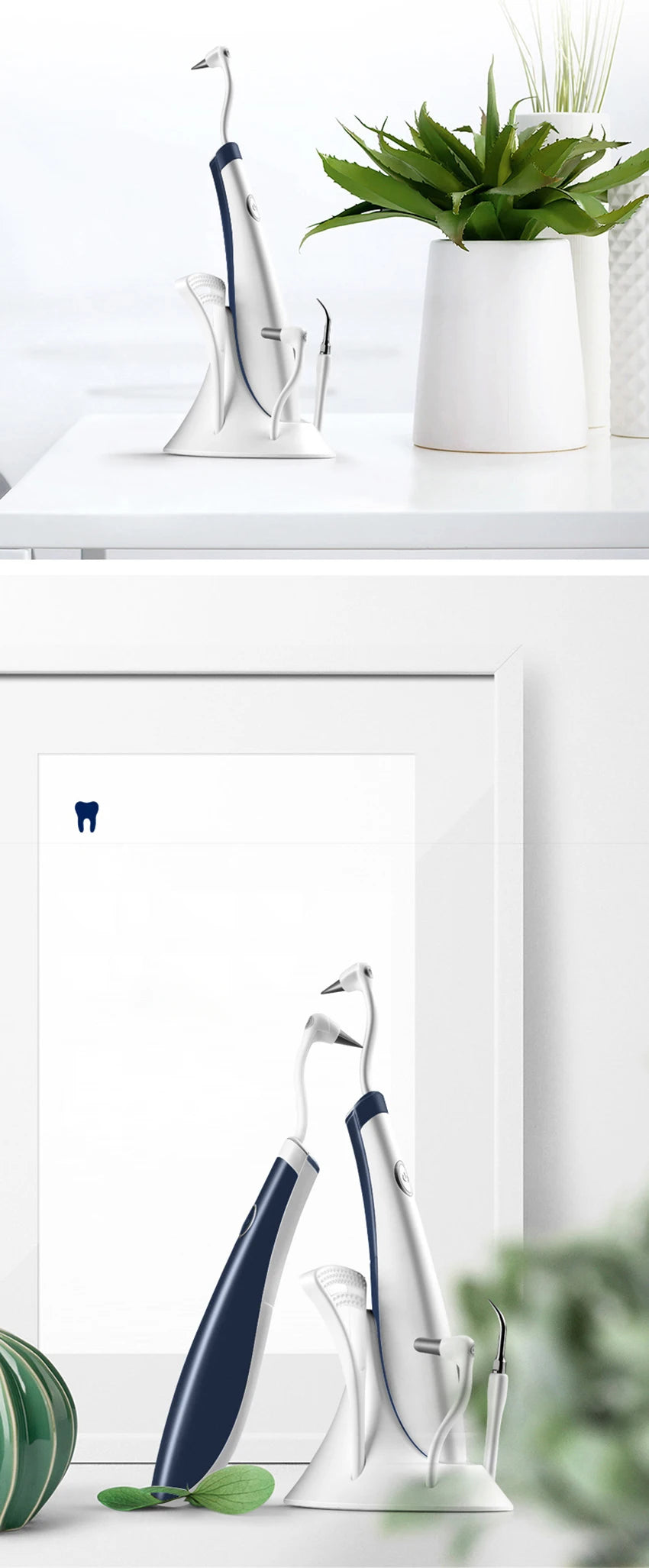 Water Flosser Cordless Dental Oral Irrigator for Teeth with LED Light and 3 / 5 Jet Tips, 4 Modes, Dental Calculus Remover