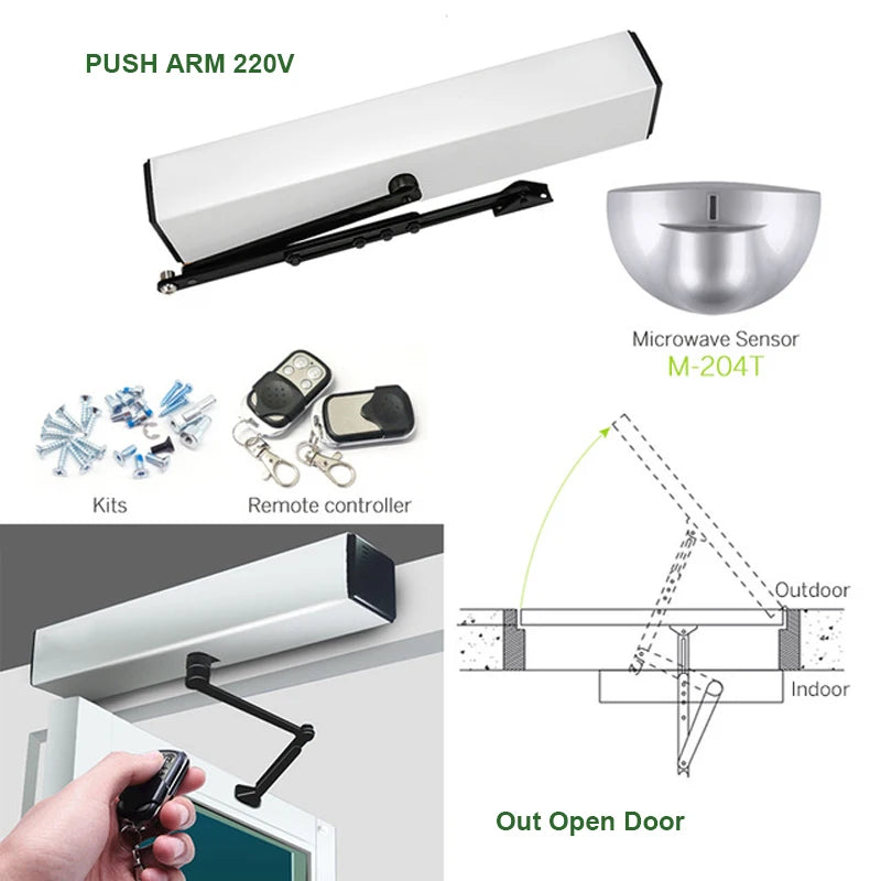 Smart Home Automatic Swing Door Opener Closer Electric Garage Gate Operator Optional Sensor Remote Control Big Gate Motor