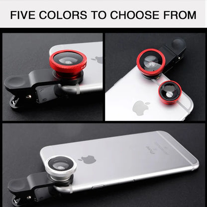 3 in1 Fisheye Phone Lens 0.67X Wide Angle Zoom Fish Eye Macro Lenses Camera Kits With Clip Lens Kits On The Phone for Smartphone