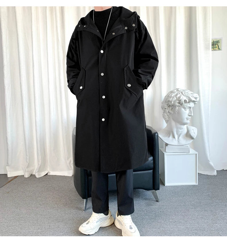 Men's Autumn New Hooded Jacket Korean Streetwear Oversize Coats Korean Streetwear Fashion Male Clothing Hip Hop Loose Jackets