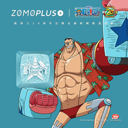 Zomoplus One Piece Metal Keycap Aluminum Artisan Keycap for Mechanical Keyboard Officially Licensed Anime Gaming Keycap