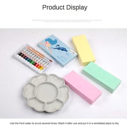 3 pcs Art supplies gouache watercolor sponge absorbent sponge brush Strong water absorption pigment sponge Mixed color send