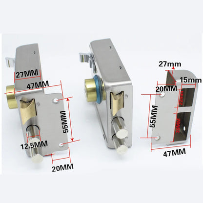 Door Lock Strong Deadbolt Home Security Universal Exterior Anti-theft Accessory Stainless Steel Multiple Insurance Smooth