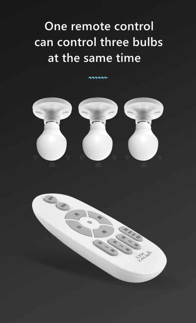 Smart LED Bulb E27 6W 9W 12W RF 2.4G Wireless Remote Control Night Light Timing Turn off Warm Cold Light Dimmable Led Lamp Bulb