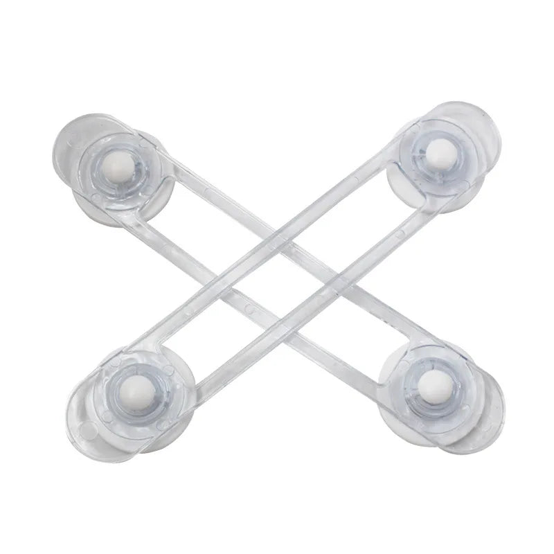 2Pcs Transparent Drawer Door Cabinet Cupboard Safety Locks Baby Kids Safety Care Plastic Locks Straps Infant Baby Protection