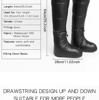 Camping Down Socks Down Booties Sleeping Bag Socks Down Boots Camping Sleeping Boots  Kamperbox Sleeping Bag Down Booty