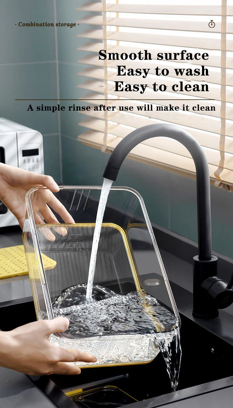 1PCS Timekeeping Kitchen Fridge Organizer Storage Box Lid Refrigerator Thickened Food Pantry Storage Drawer Box Containers Tools