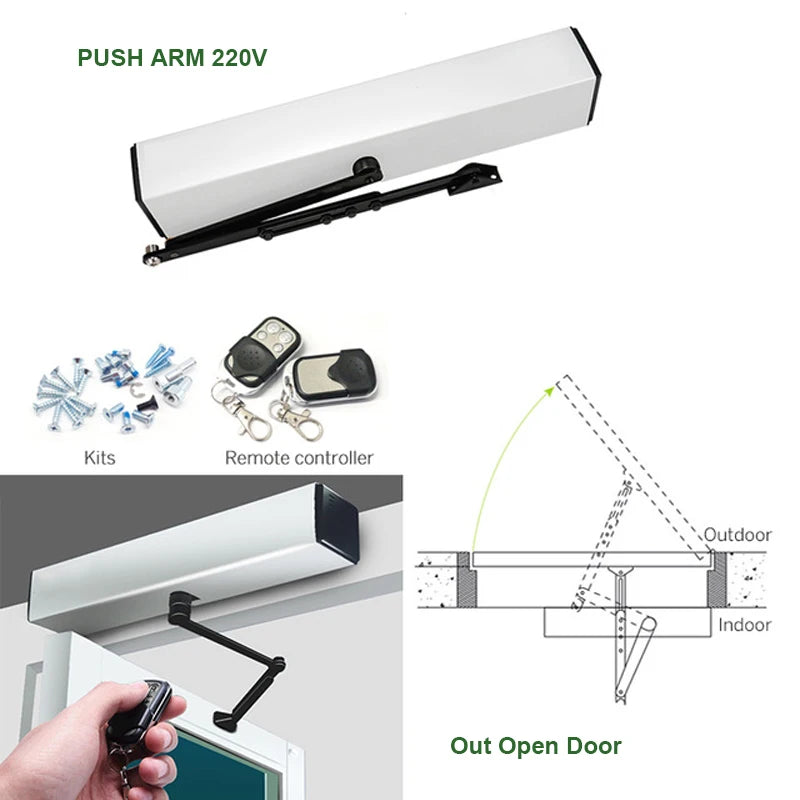 Smart Home Automatic Swing Door Opener Closer Electric Garage Gate Operator Optional Sensor Remote Control Big Gate Motor