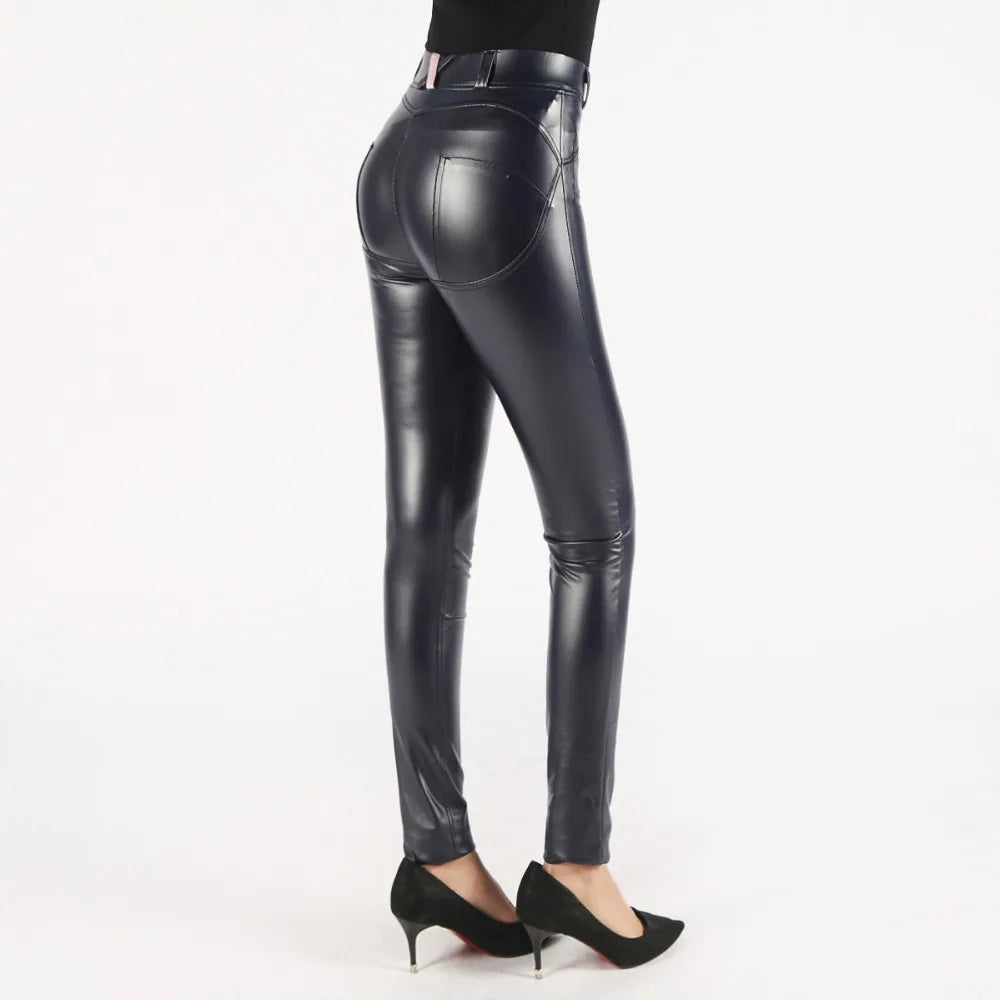 Leggings Women Sexy Hip Push Up Pants Low Waist Legging PU Leather Jegging Gothic Leggins Jeggings Legins 4 Colors