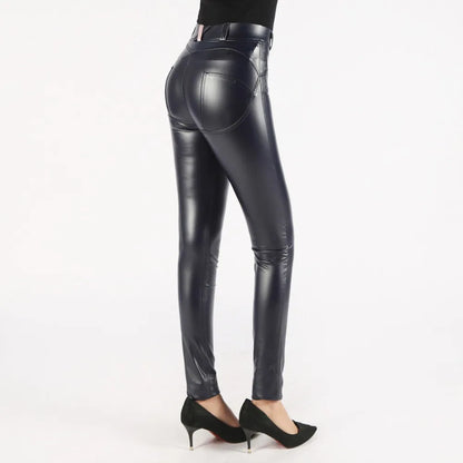 Leggings Women Sexy Hip Push Up Pants Low Waist Legging PU Leather Jegging Gothic Leggins Jeggings Legins 4 Colors