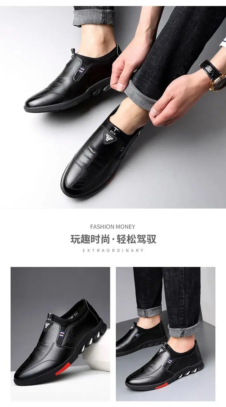 Casual Men Leather Shoes Spring Autumn Walking Breahtable Sneakers Man Luxury Brand Formal Footwear Lace-up Zapatos De Hombre