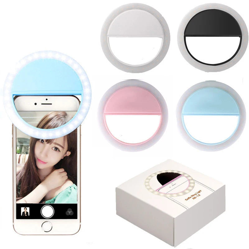 Ring Lights Led Selfie Lamp Ring For Phone Tablet Portable Clip-On Lamp Girl Outdoor Night Darkness Selfie Enhancing Fill Lights