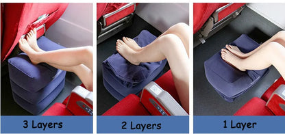Inflatable Travel Pillow Foot Rest Kids Car Airplane Sleeping Bed Leg Support Height Adjustable Footrest Pillow for Long Trips