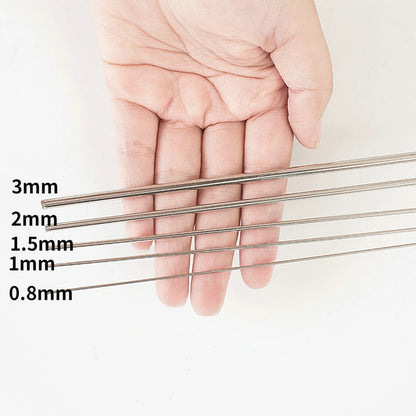 20PCS 50CM Stainless Steel Spring Wire Hard Wire Full Hard Wire Straight Wire 0.2-3MM Spring Steel Wire