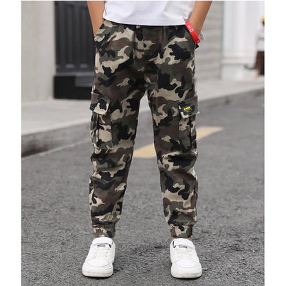2022 Boys Camouflage Joggers Casual Cargo Pants for Boys Kids Cotton Trousers Clothes Teenage Boys Joggers Clothing 3-14 Years