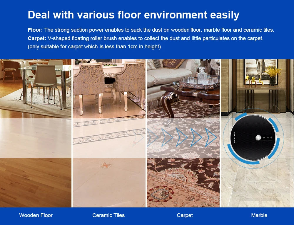 Robot Vacuum Cleaner LIECTROUX/LILIN C30B ,Map Navigation with Memory,Wifi APP Control,6000pa Suction,Smart Electric Water Tank