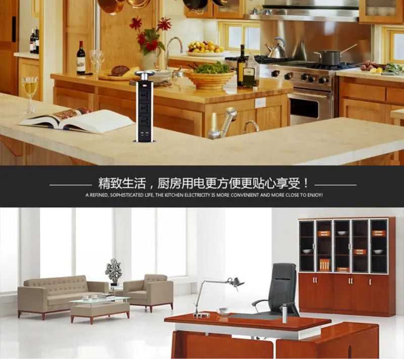 Pop up the socket; Embedded desktop socket; 3-digit AC power USB-A/C Supercharging PD 20W; Used for conference desks, kitchen an