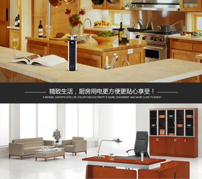 Pop up the socket; Embedded desktop socket; 3-digit AC power USB-A/C Supercharging PD 20W; Used for conference desks, kitchen an