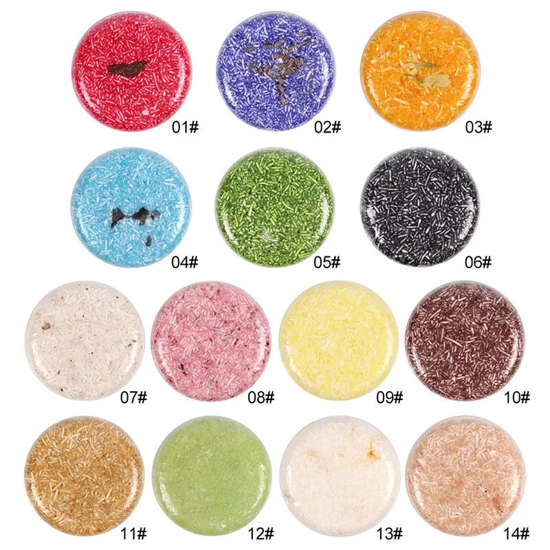 12 colors Fashion Handmade Hair Shampoo Soap Cold Processed Shampoo Bar 100% Pure Plant Hair Shampoos Hair Care
