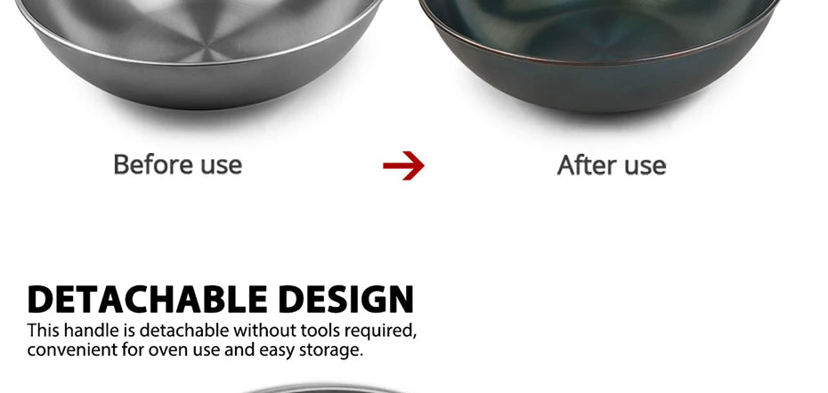 Konco Handmade Iron Wok Traditional Cookware Iron Pot Non-coating Healthy Wok Gas Cookware-30/32/34CM