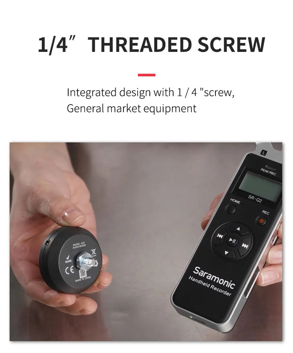 Saramonic AX1 Microphone Audio Adapter Mixer for DSLR Mirrorless Video Cameras Smartphones Recorders Laptops Youtube Streaming