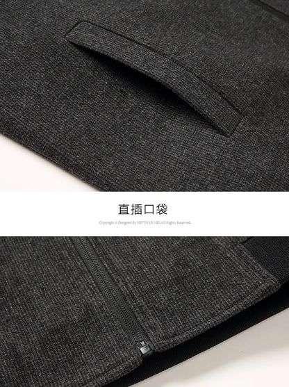 New Brand Casual Fashion Baseball Collar Autumn Winter Mens Coat 2025 Men Clothing Fashion Jacket Solid Classic Windbreaker