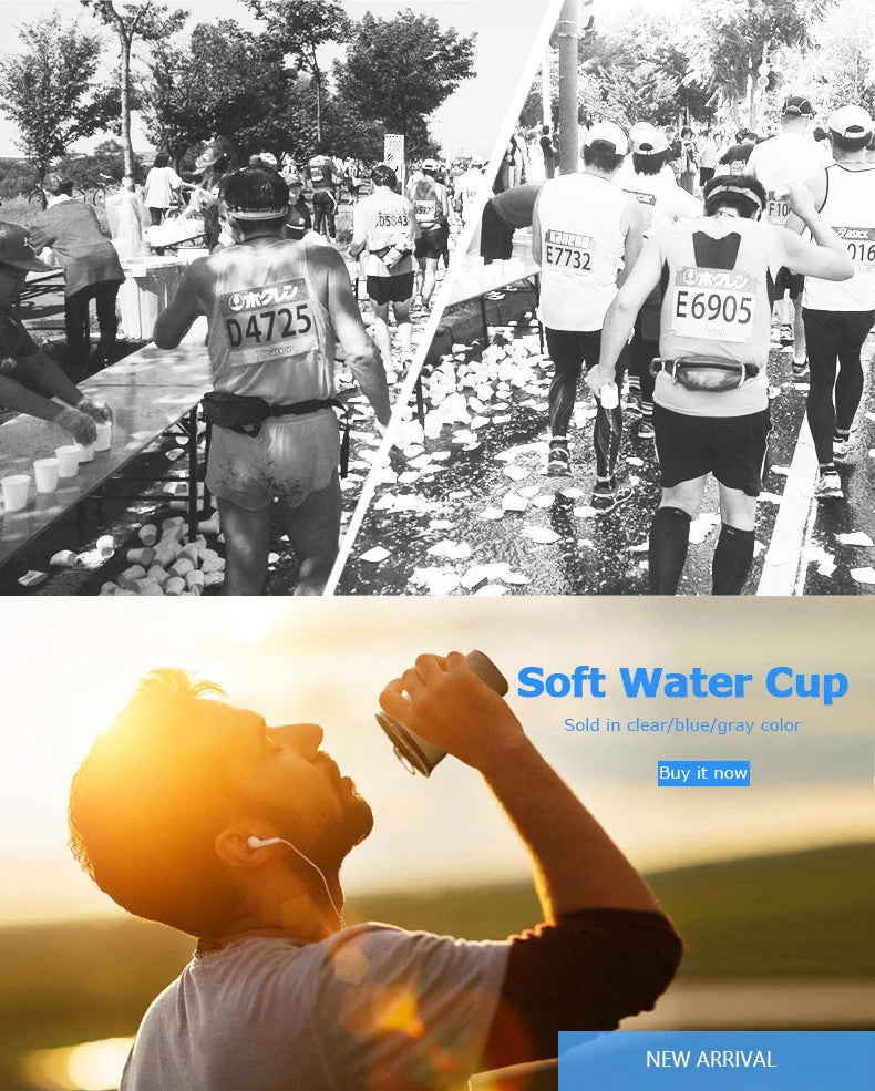 AONIJIE Soft Flask Water Bottle Folding Collapsible Water Bags TPU Free For Running Hydration Pack Waist Bags SD09/10 250/500ml