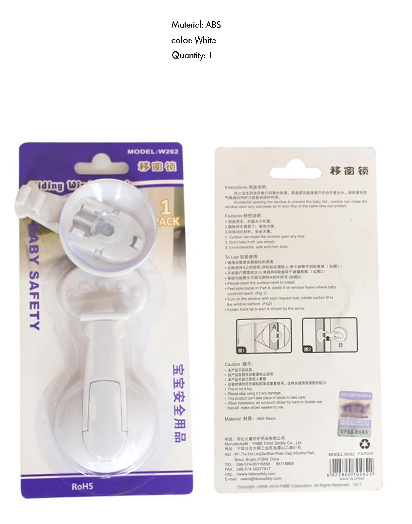 Sliding Door Lock Child Safety Baby Proof Sliding Window Lock with Strong Suction Cup for Glass Doors, Closets, Patio, Windows
