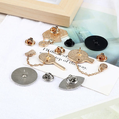 Sports Ball Series Brooch Soccer Basketball Ping Pong Enamel Pin with Chain Cartoon Fashion Accessories Denim Badge Jewelry Gift