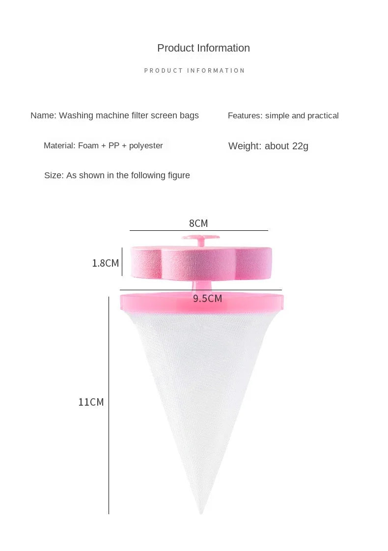 Accessories for Washing Machine, Lint Mesh Filter, Cleaning Ball Net Pouch, Hair Removal Device, Washing Machine Cleaner