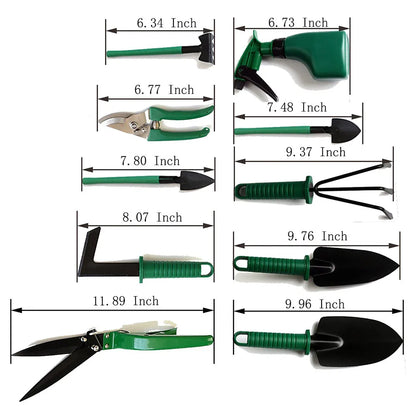 Garden tool set, gardening gift 10 pieces of plant hand tool set, suitable for women and men gardeners
