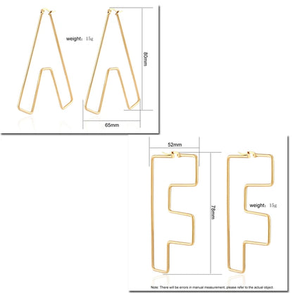 Personality Letter Ear ring Stainless Steel feminine Hyperbolic Earrings Girls Earrings Exquisite Gifts Women‘s Ear Jewelry 2021