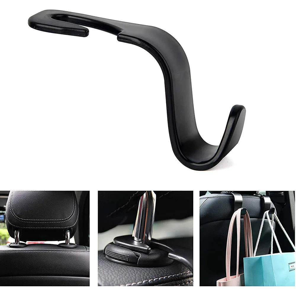 2Pcs Universal Hooks Car Seat Headrest Hook Car Back Seat Organizer Hanger Storage Purse Hook Car Handbag Clothes Grocery Bag