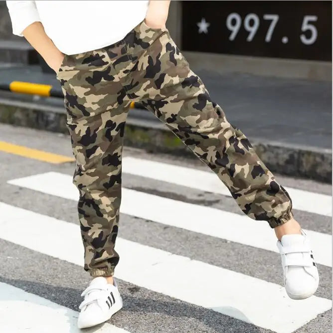 2022 Boys Camouflage Joggers Casual Cargo Pants for Boys Kids Cotton Trousers Clothes Teenage Boys Joggers Clothing 3-14 Years
