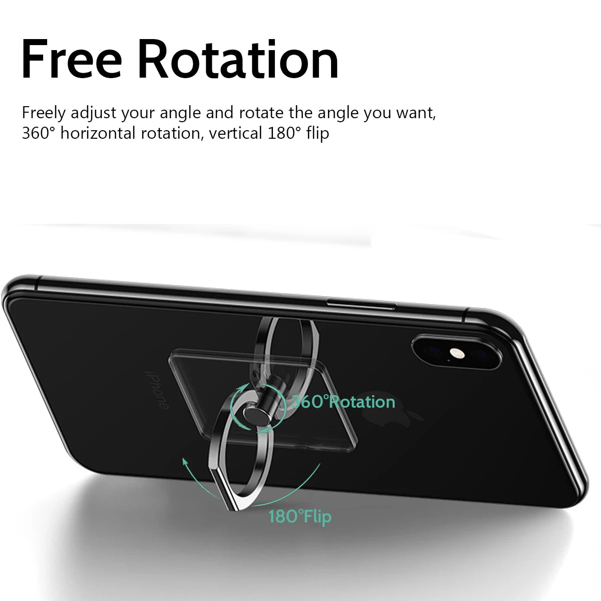 Transparent Cell Phone Ring Holder Stand 360° Degree Rotation Clear Finger Grip Kickstand Compatible Various iPhones Case