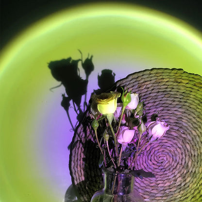 Smart Bluetooth Night Light Rainbow Sunset Projector Lamp for Home Coffe shop Background Wall Decoration Atmosphere Table Lamp