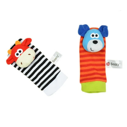 1PairBaby Toys 0-6-12 Months Cute Stuffed Animals Baby Rattle Socks Wrist Baby Rattles Newborn Toys Make Sounds Games For Babies