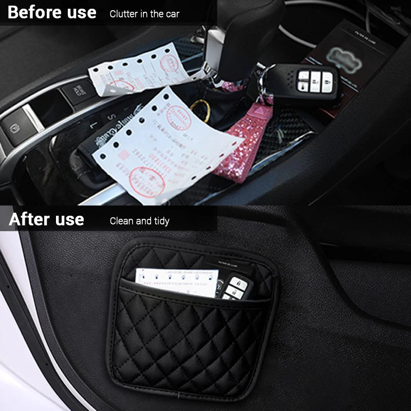 Multifunction Car Organizers Pocket Bags For Car Storage Box Collecting Bag For Cards Phone Key Sticky Pouch In Car Interior