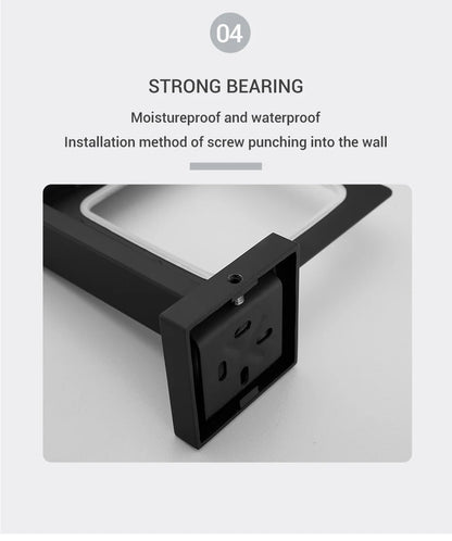 Black Stainless Steel Square Wall-mounted Bathroom Accessories Toilet Brush