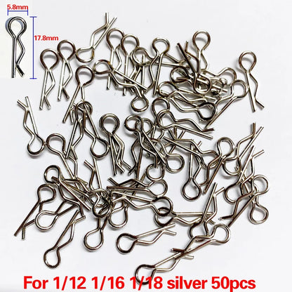 50pcs Rc Car Parts 1/5 1/6 1/7 1/8 1/8 1/12 1/16 Rc Cars Shell Body Clips Pins Housing Latch R Buckles Fixed For Trx-4 Scx10 Hsp