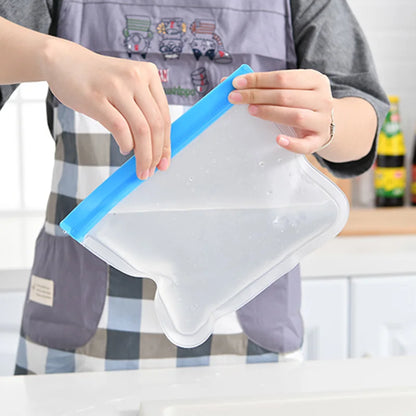 200Pcs/Lot Reusable Food Storage Bag Ziplock Leakproof Food Bag for Snack/ Fruit Food Zipper Fresh Container Bags Wholesale