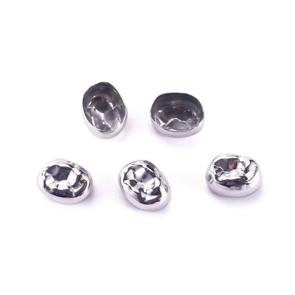 Dental Crown Kids Primary Molar Crown Teeth Stainless Steel Pediatric Temporary Crowns Dentist for Upper/Lower Left/Right 5Pcs