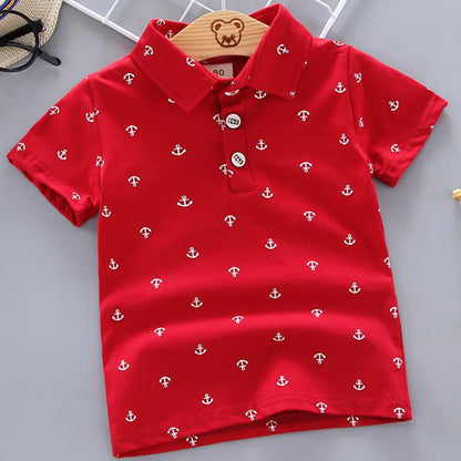2025 Summer Baby Boys Shirts Short Sleeve Lapel Clothes for Girls Cotton Breathable Kids Tops Outwear 12M-5Y
