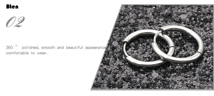 Hoop Earrings Women Gold /Rose Gold/Black Color Round Circle Earring Ear Ring Clip Earrings aretes Mujer